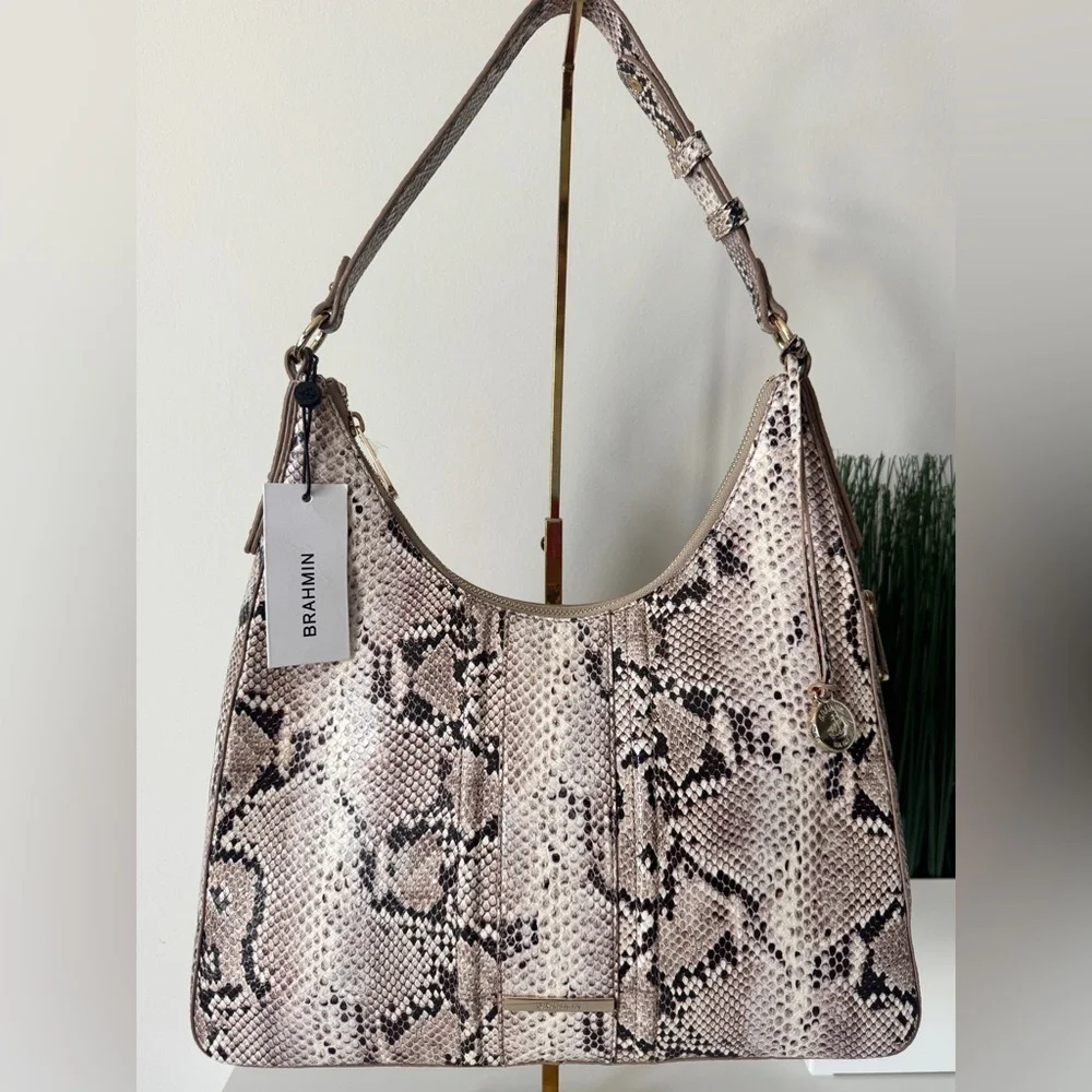 Brahmin Tabitha Beige Sandcastle Leather Shoulder NWT - Picture 2 of 15
